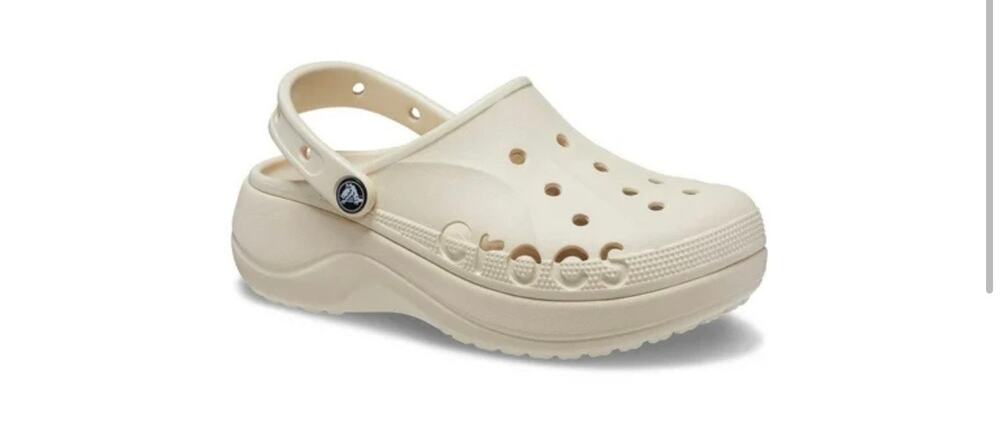 Crocs Women's Baya Platform Clog Sandal Color: Off White Sz 10